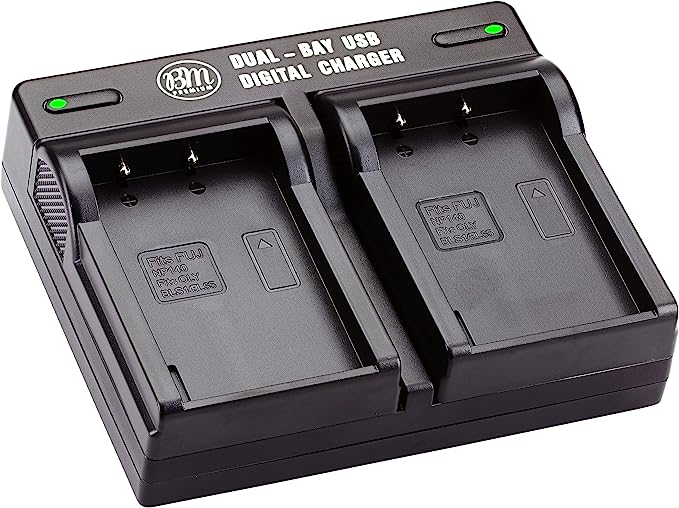 BM Premium BLS-1, BLS-5, BLS-50 Dual Bay Battery Charger for Olympus OM-5, E-PM1, E-PL3, E-PL5, E-PL7, E-PL8, E-PL9, E-PL10, OM-D E-M5 III, OM-D E-M10, E-M10 III, E-M10 IV, Stylus 1, BCS-5 Replacement