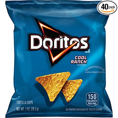 Doritos Cool Ranch Flavored Tortilla Chips, 1 Ounce (Pack of 40)