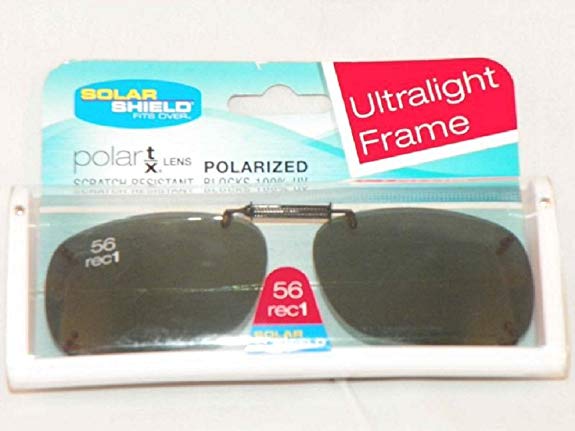 Solar Shield Gray Polarized Clip On ultra light frame 56 Rec 1