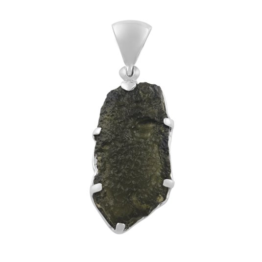 Starborn Creations Sterling Silver Natural Moldavite Pendant