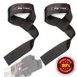 Lifting Straps By Rip Toned - Bonus Ebook - Lifetime Warranty - Pair Cotton Padded Weightlifting Wrist Straps for Weightlifting Bodybuilding Crossfit Strength Training Powerlifting MMA