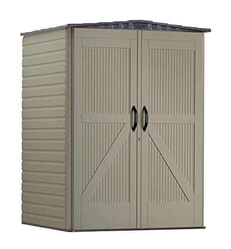 Rubbermaid Roughneck Storage Shed 5x4 Faint Maple and Brown