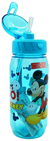 Runninglion Kids Water Bottle with Straw 15.5 oz Leak Proof BPA Free Mickey Minnie Sophia Captain American Cup for School Children Student Birthday