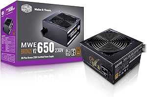 Cooler Master MWE 650 Bronze V2 230v, 80 Plus Bronze Certified, Non-Modular Power Supply – Black