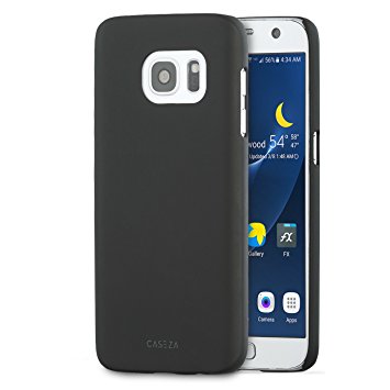CASEZA Samsung Galaxy S7 Case "Rio" Black - Ultra Thin Back Cover with Matte Rubber Finish - Premium Slim Protective Rubberized Hard Case - Quality Look & Feel for your Original Galaxy S7