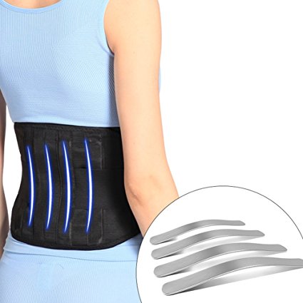 HaloVa Lumbar Support Belt, Breathable Mesh Lower Back Waist Support Brace, Unisex Adjustable Straps Correct Sitting Posture Belt with Removable Metal Boning for Treatment of Lumbar Disease, XL