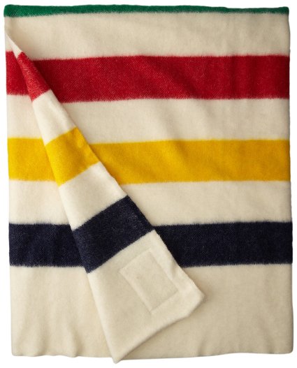 Hudson Bay 8 Point Blanket Natural with Multi Stripes