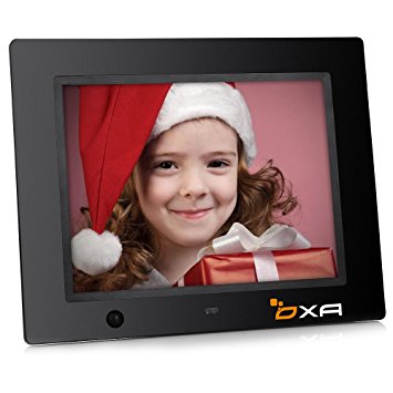 OXA 8-Inch 16G HD Digital Photo Frame with Built-in Storage Motion Sensor MP3 Player (Black)