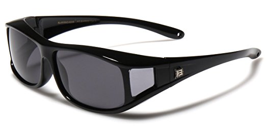 Barricade Polarized Rectangular Fit Over Glasses Sunglasses with Side Shield
