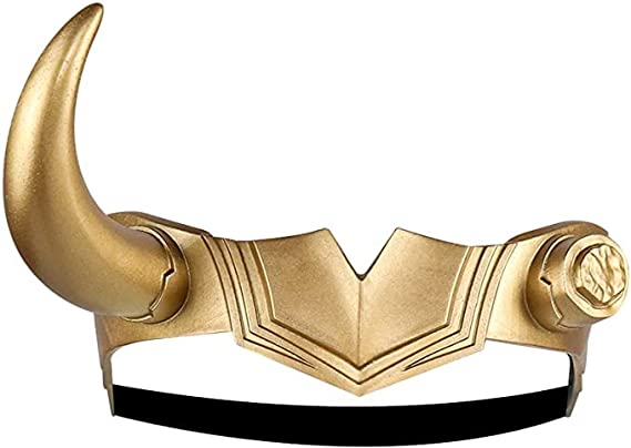 Loki Crown Mask Supervillain Gold Helmet Cosplay Masquerade Accessories Prop for Lady Costume