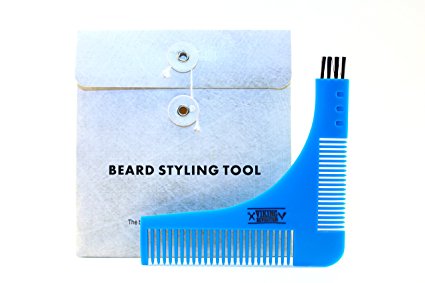 Beard Styling Tool and Shaping Template Comb by Viking Revolution - Perfect Lines and Edging - Use with Any Beard Trimmer or Razor