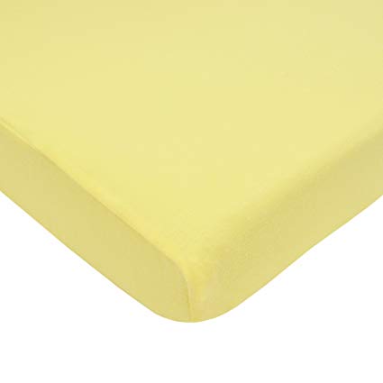 TL Care Supreme 100% Natural Cotton Jersey Knit Fitted Crib Sheet for Standard Crib and Toddler Mattresses, Maize, 28" x 52", Soft Breathable, for Boys and Girls