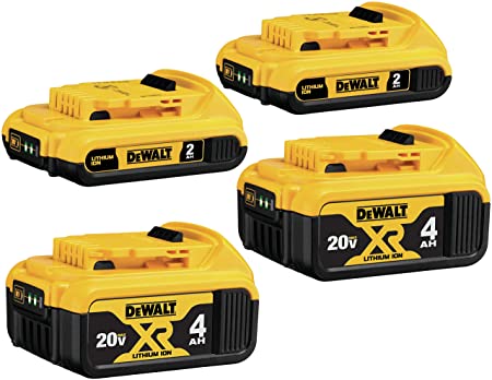 DEWALT 20V MAX Battery, Lithium Ion, 4-Ah & 2-Ah, 4-Pack (DCB3244)