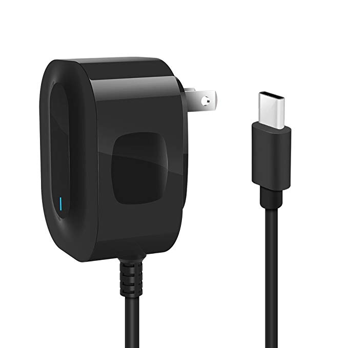 USB C Wall Charger for Motorola – Vogek Turbo Power USB Type C Wall Charger with Built-in Quick Charge 3.0 Cable for Moto Z Family, Samsung Galaxy S9 S8, Nexus 6P, LG G6 and All USB C Devices