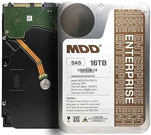 MDD MAXDIGITALDATA MDD 16TB 7200RPM 256MB Cache SAS 12.0Gb/s 3.5inch Internal Enterprise Hard Drive (MDD16TSAS25672E) - 5 Years Warranty (Renewed)