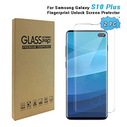 Galaxy S10 Plus(6.4in) Screen Protector[Case-Friendly][9H Hardness][Bubble-Free] Tempered Glass Screen Protector for Samsung Galaxy S10 Plus