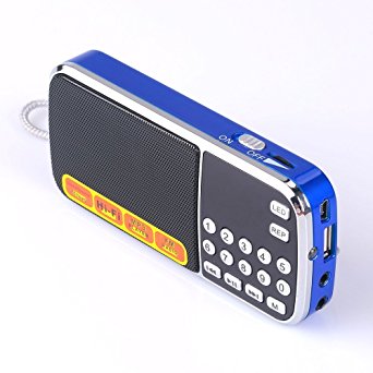Mfine Portable Mini USB FM Radio Speaker Music Player TF Card For PC iPod Phone (088 Blue)