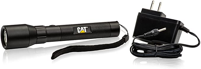 Cat CT12356P Rechargeable Flashlight – High Intensity 400 Lumen LED Water & Impact Resistant Aluminum Flashlight, Black