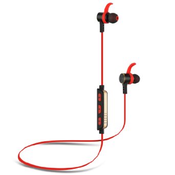 ANLENG Wireless Bluetooth Sports Headphones Sports-Made with Mic Noise Canceling HD Hands-free HeadsetsLightweight Earbuds for Apple iPhone Samsung and all Bluetooth Enabled Devices Black  Red