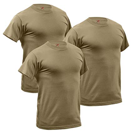 Rothco 3-Pack Quick Dry Moisture Wicking T-Shirt, AR 670-1 Coyote Brown