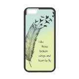 nuyebnjd Carrying Case for iPhone 6 - Non-Retail Packaging - Hipster Feather Quote