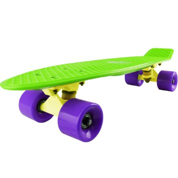 Cal 7 Mini Cruiser Skateboard Complete 22 Inch Standard Retro Style Plastic Board