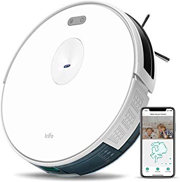Trifo Ironpie m6  Robot Vacuum Cleaner with Water Tank, 3 in 1 Mopping Vacuum Robot, 1800Pa Strong Suction, Remote Monitoring, Self-Charging, Wi-Fi Connectivity, Hard Floor to Low-Pile Carpet, White