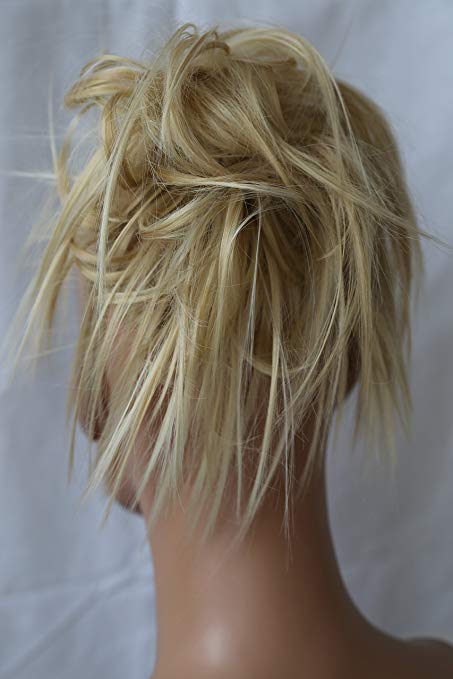 PRETTYSHOP Hairpiece Hair Rubber Scrunchie Scrunchy Updos VOLUMINOUS Wavy Messy Bun light blonde mix #15H613A G22F