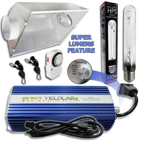 Yield Lab 400w HPS Air Cool Hood Grow Light Kit