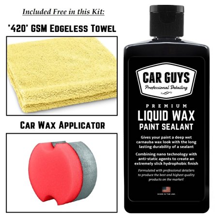 Best Paint Sealant on Amazon! - Longest lasting Synthetic Polymer Sealant - Deep Carnauba Car Wax Shine - High Gloss Sealant Glaze - Car Wax Kit includes Car Wax Applicator - Liquid Wax by CarGuys