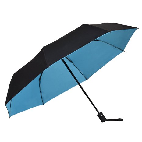 Koler Travel Umbrella Auto Open Close Windproof Double Canopy 46 inch Large Folding Golf Umbrella, Compact Lightweight Portable and Wind Resistant, 8 Ribs - Black(Vented)/Blue/Purple