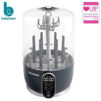 Babymoov Turbo Pure Sterilizer Dryer | Patented Purified Sterilization, Fast & Clean Drying, Bottle Storage and Easy Use (Eliminates 99.9% of Bacteria)