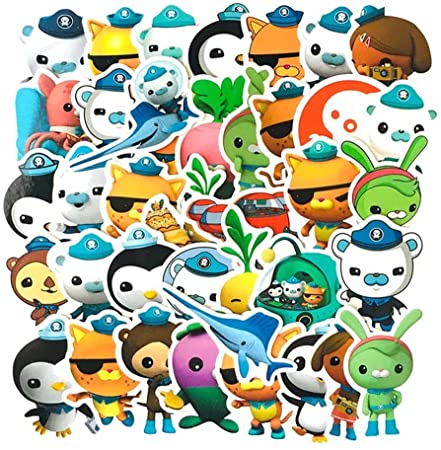 2 Pack 80pcs Octonauts not Repeating Kids Toys Stickers Movie Barnacles Peso PVC Waterproof Bubble Sticker Children Room Party Supplies