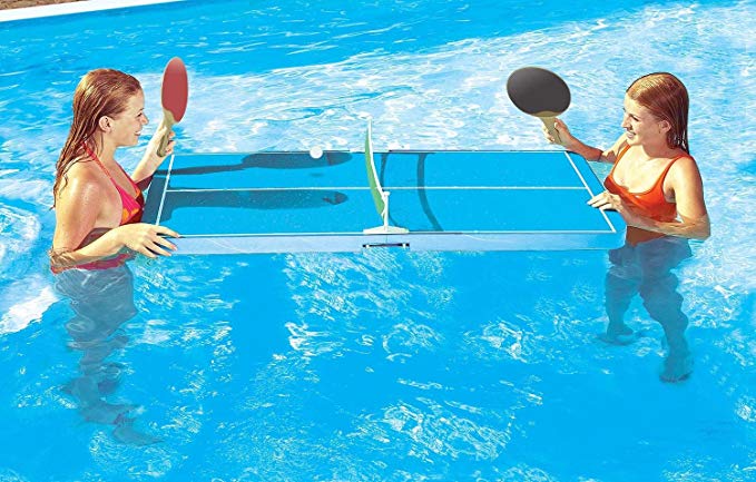 Floating Ping-Pong Table Swimming Pool Game - Use In or Out of the Pool