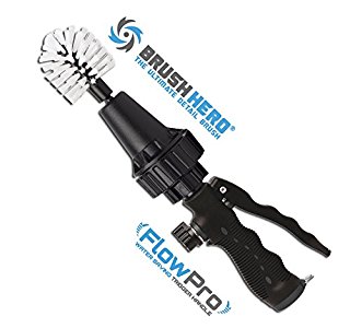 Brush Hero Pro- Wheel Brush with Metal Flow Control Trigger, Premium Water-Powered Turbine for Rims, Engines, Bikes, Equipment, Furniture and More