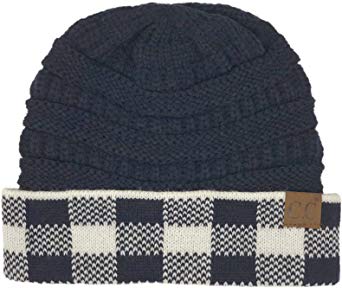 CC Winter Fall Trendy Chunky Stretchy Cable Knit Beanie Hat
