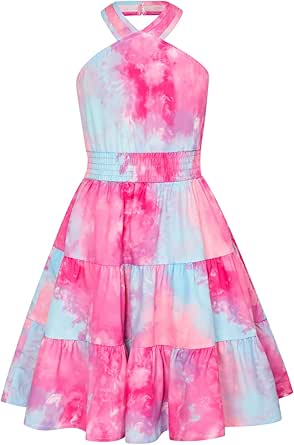 GRACE KARIN Girls Summer Dress Off Shoulder Floral A-line Midi Dress 5-14Y