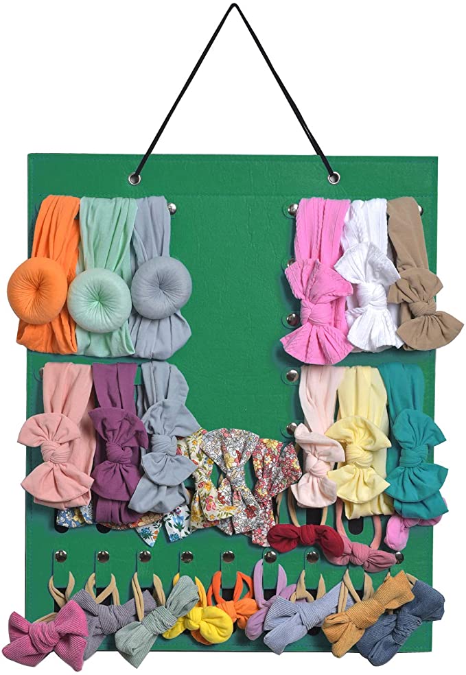 Baby Girl Headbands Storage Holder Hanging Hair Accessories Storage Case to Hold Hair Ties, Display with Sturdy Rope