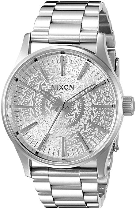 Nixon Men's A4502129 Sentry 38 SS Analog Display Japanese Quartz Silver Watch