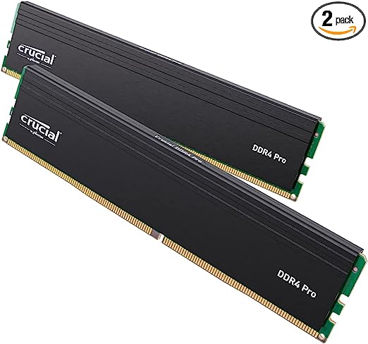 Crucial Pro RAM 64GB Kit (2x32GB) DDR4 3200MT/s (or 3000MT/s or 2666MT/s) Desktop Memory CP2K32G4DFRA32A