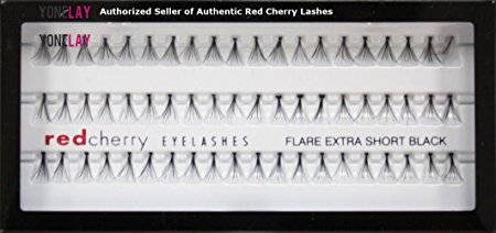 Red Cherry Flare Extra Short Individual Lashes, Black (Pack of 6)