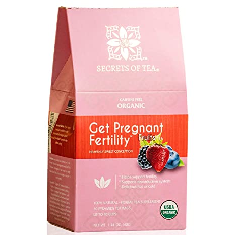 Secrets of Tea - Get Pregnant Fertility Tea - USDA Organic Fruit Tea for Natural Fertility Support - 40 Servings - Improves Hormone Balance for women & Cycle Regulation.