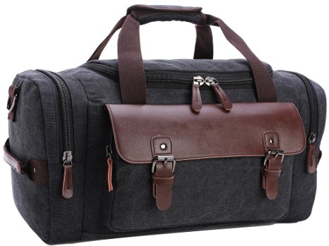ZUOLUNDUO Vintage Canvas Casual Travel Tote Luggage Duffels Handbag Business Bag