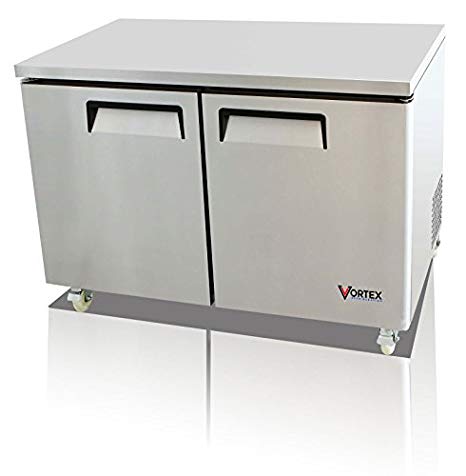 Vortex Refrigeration Commercial 2 Door 48" Under Counter Refrigerator - 12 Cu. Ft.