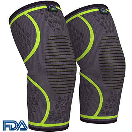 Modvel Compression Knee Sleeve (1 Pair) - Ultra Flexible, Comfortable Knee Brace for Men and Women, Great for All Athletics, Volleyball, ACL.