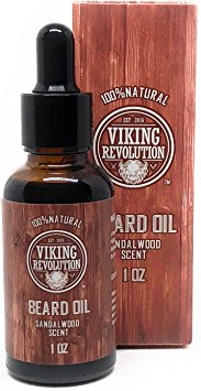 BEST DEAL Beard Oil Conditioner - All Natural Sandalwood Scent with Organic Argan & Jojoba Oils - Promotes Beard Growth - Softens & Strengthens Beards and Mustaches for Men …