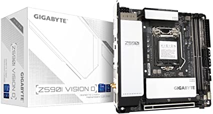 GIGABYTE Z590I Vision D (LGA 1200/ Intel/ Z590/ Mini-ITX/Dual M.2/ PCIe 4.0/ Front USB Type-C/Intel WiFi 6/2.5GbE LAN/Motherboard)