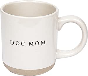 Sweet Water Decor Stoneware Coffee Mugs | Novelty Coffee Mugs | 14oz Stoneware Coffee Cup | Microwave & Dishwasher Safe | Funny Coffee Mug | Birthday Gift (Dog Mom)