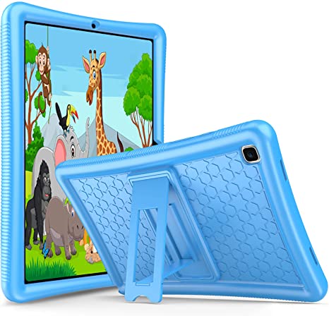 ProCase Galaxy Tab A7 10.4 2020 Kids Case (SM-T500/ T505/ T507), Shockproof Soft Silicone Case, Lightweight Anti-Slip Kids Friendly Case with Kickstand for 10.4 Inch Galaxy Tab A7 Tablet 2020 -Blue