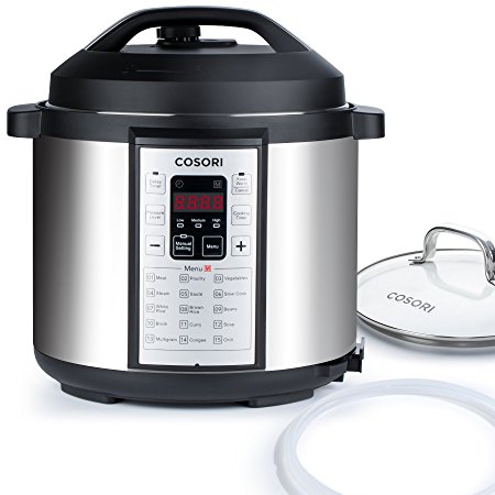 Cosori 7-in-1 Multi-Functional Pressure Cooker with Glass Lid and Sealing Ring, 6Qt / 1000W